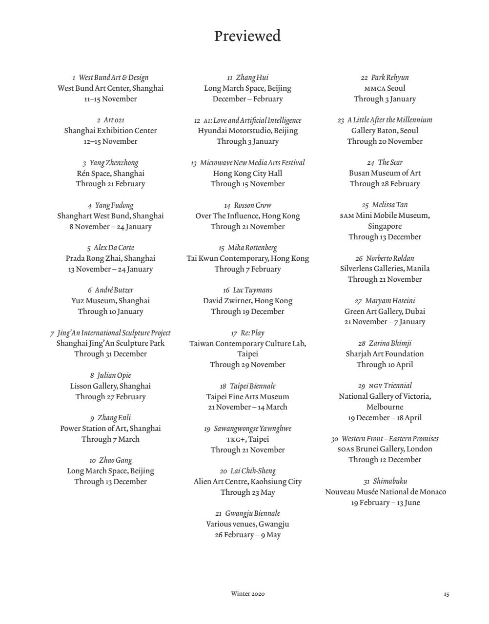 ArtReview Asia Preview Pages