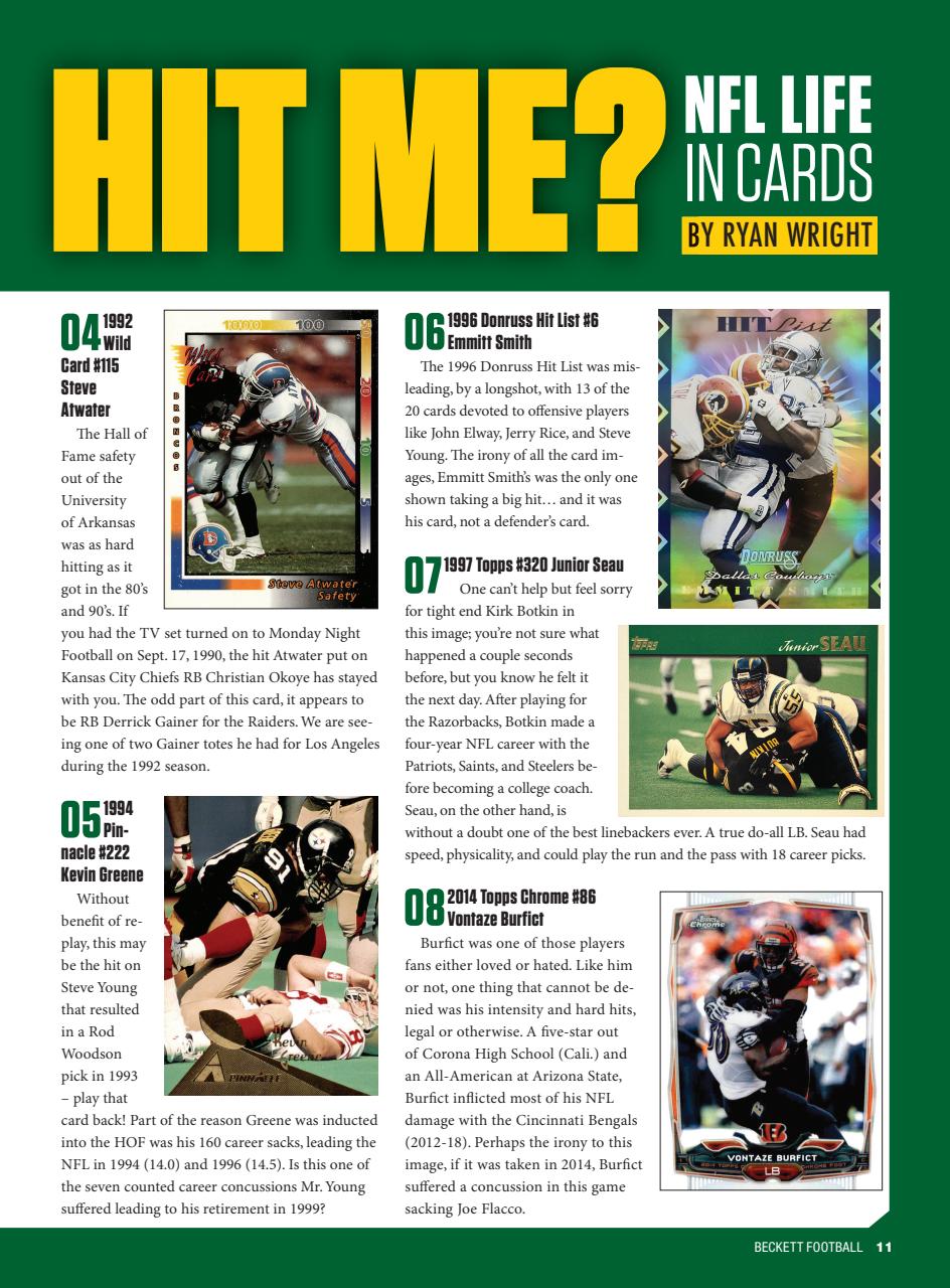 Beckett Football Magazine Preview Pages