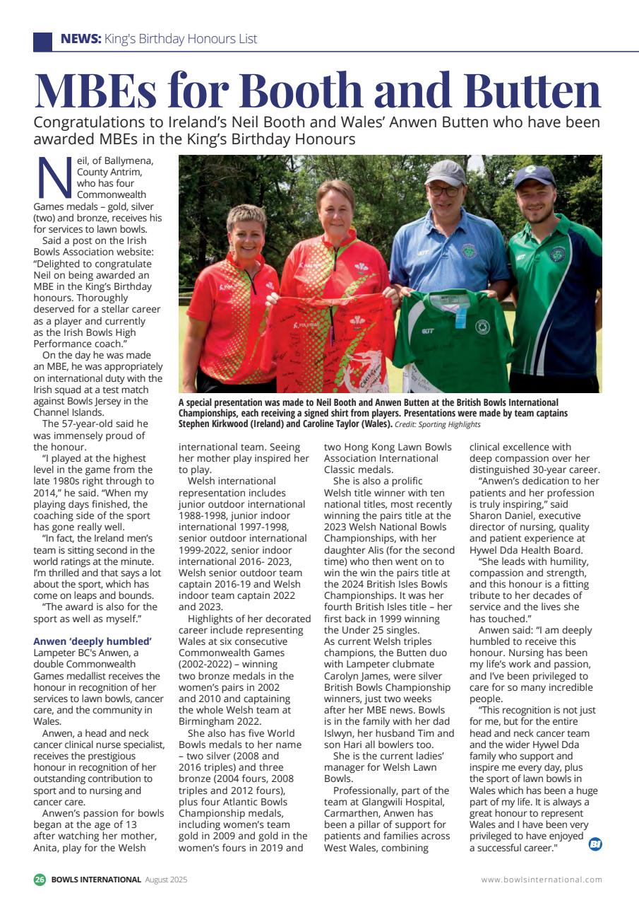 Bowls International Preview Pages