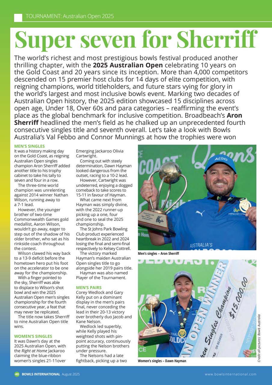 Bowls International Preview Pages