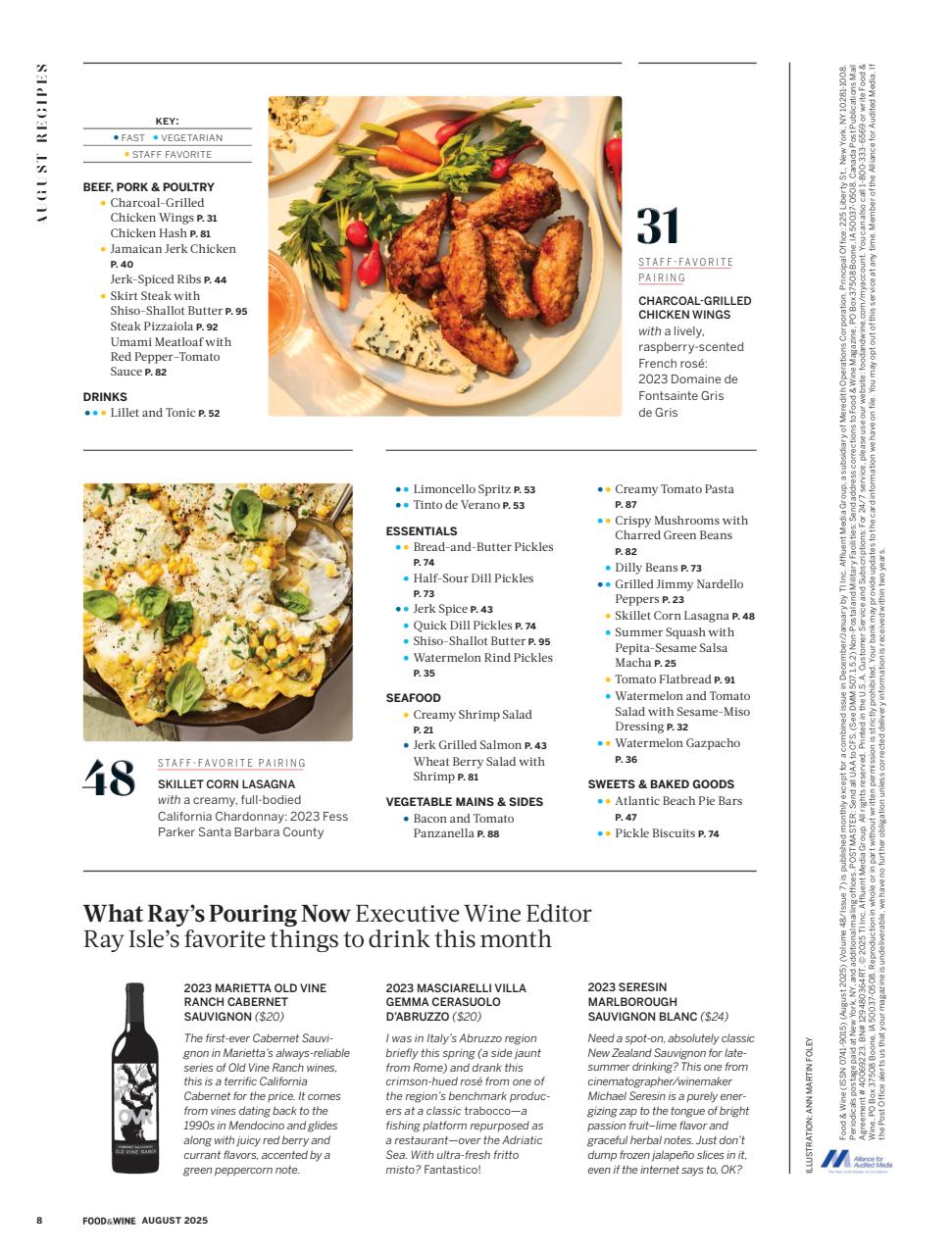 Food & Wine Preview Pages
