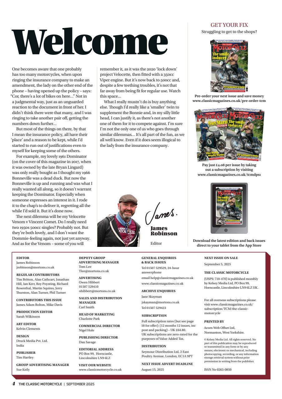 The Classic MotorCycle Preview Pages