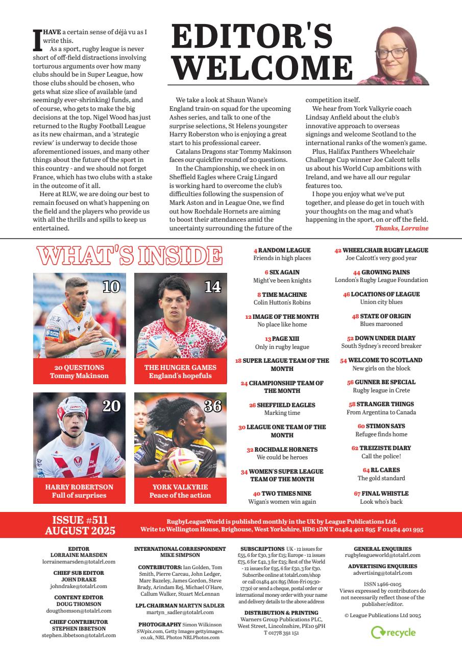 Rugby League World Preview Pages