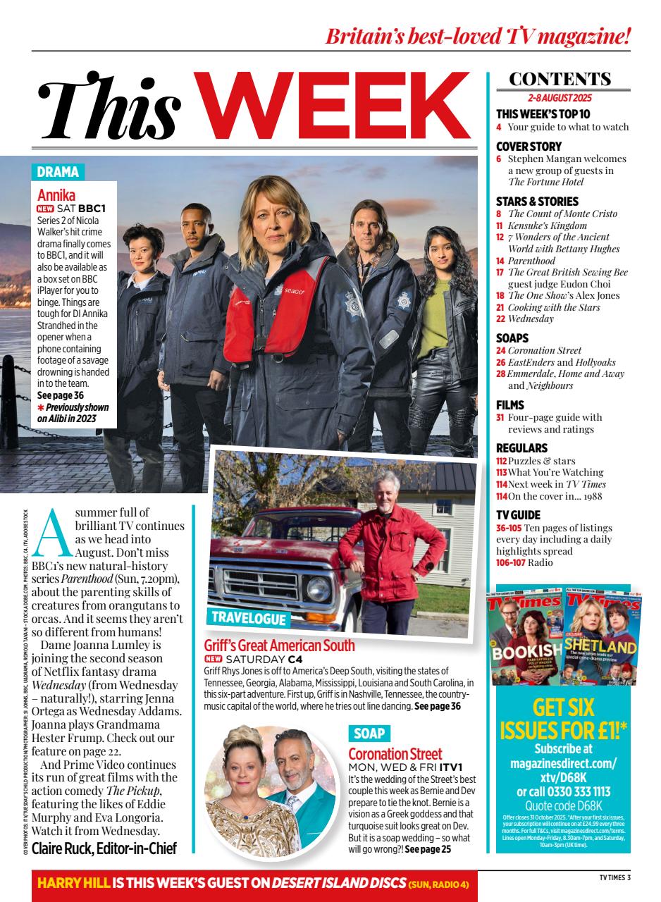 TV Times Magazine 02 Aug 2025 Back Issue