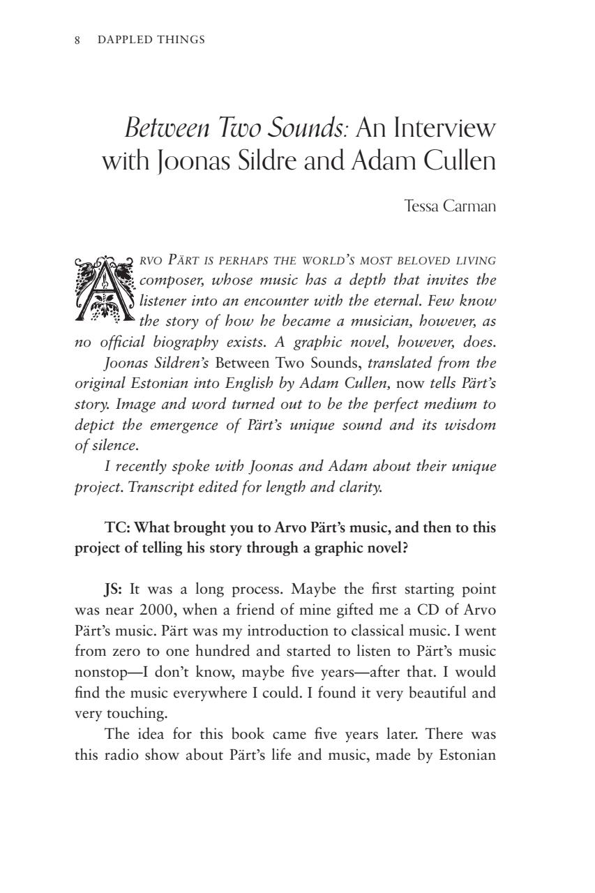 Dappled Things Preview Pages