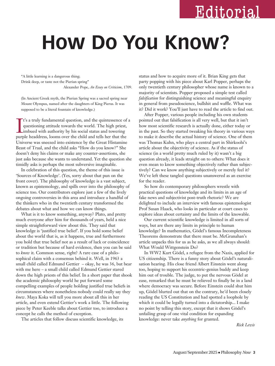 Philosophy Now Preview Pages