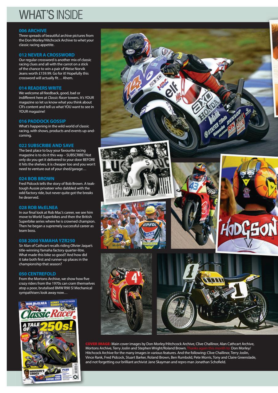 Classic Racer Preview Pages