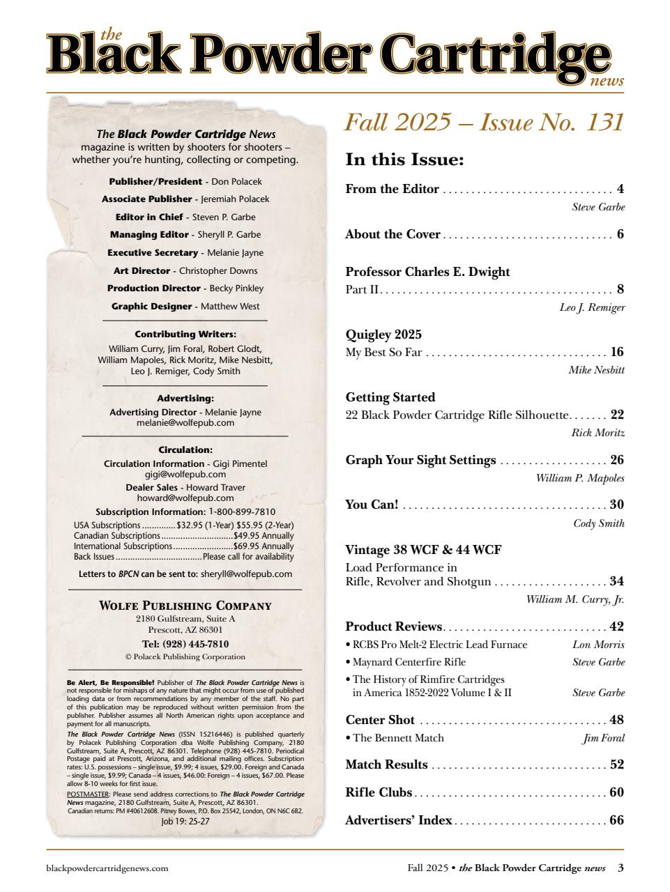 Black Powder Cartridge News Preview Pages