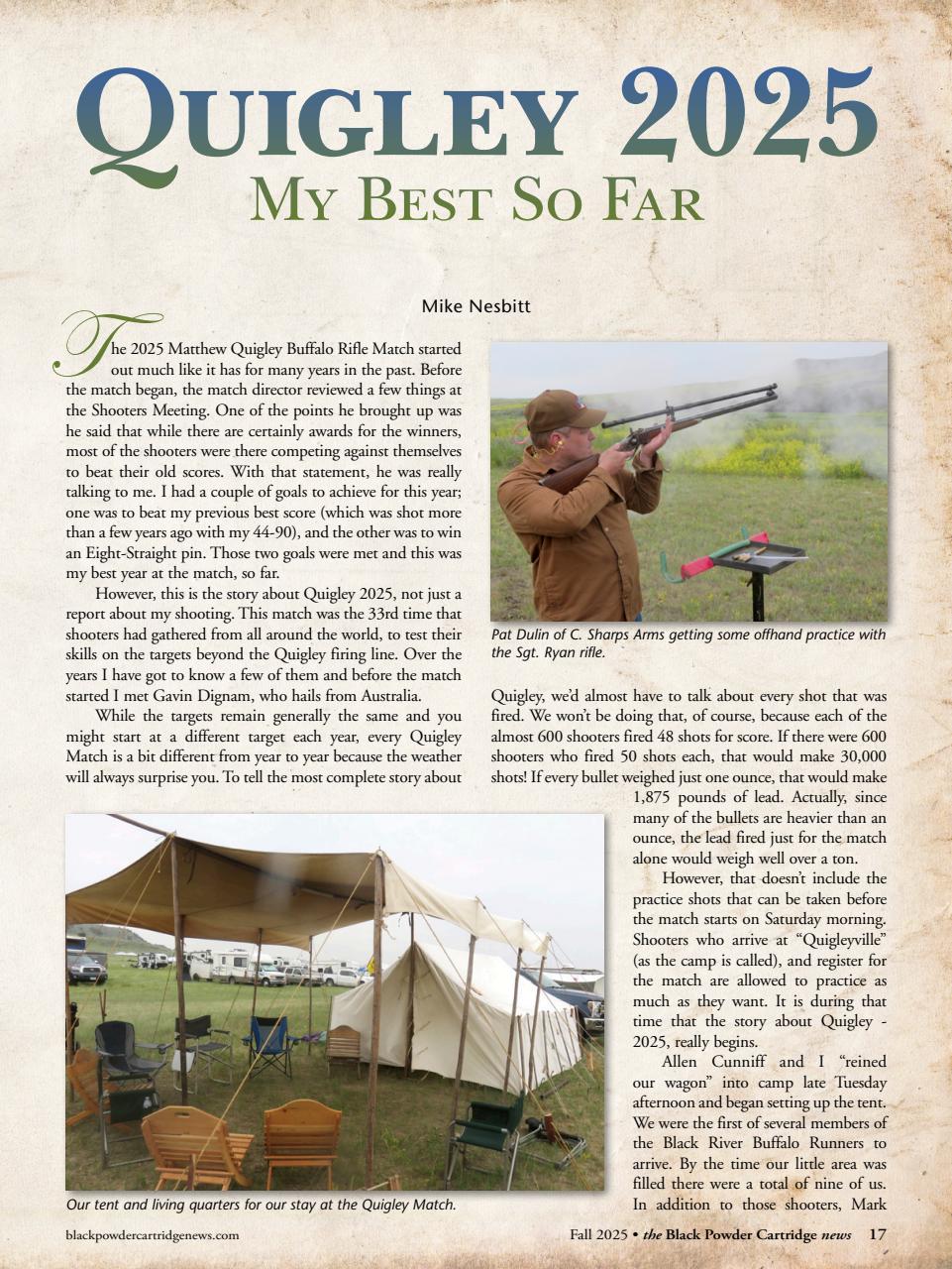 Black Powder Cartridge News Preview Pages