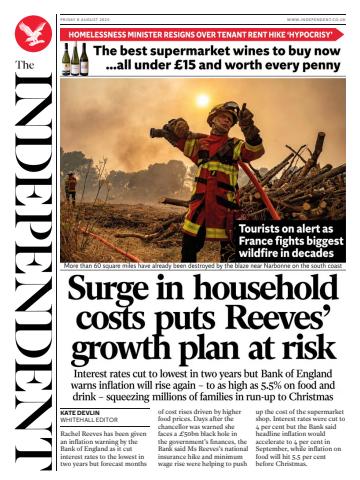 The Independent Daily Edition Newspaper issue Friday, 08 August 2025