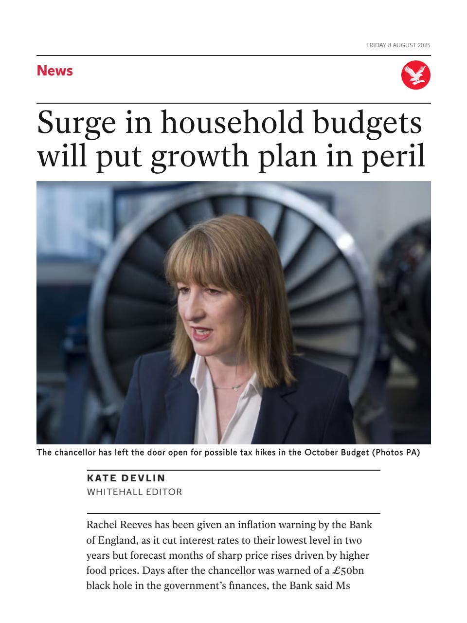 The Independent Daily Edition Newspaper Preview Pages