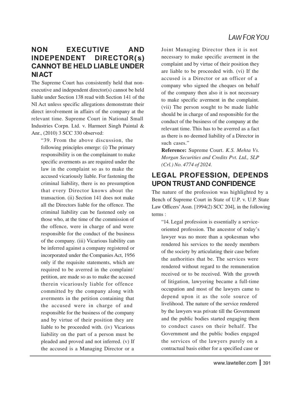 Lawteller – A Legal Awareness Magazine Preview Pages