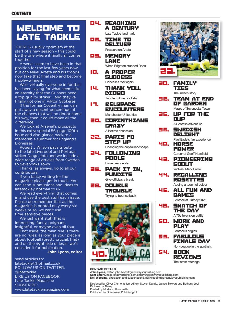 Late Tackle Football Magazine Preview Pages