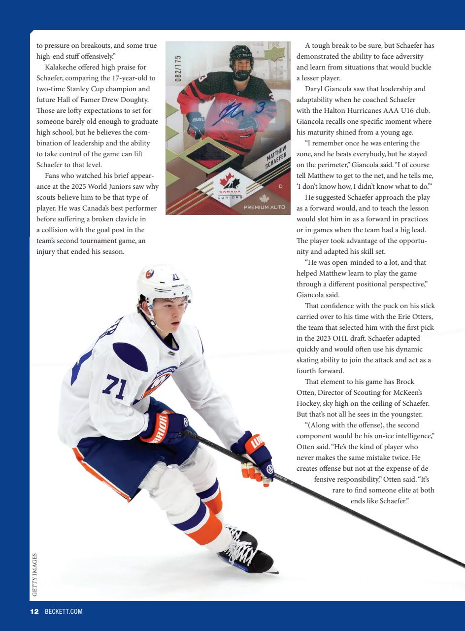 Beckett Hockey Magazine Preview Pages