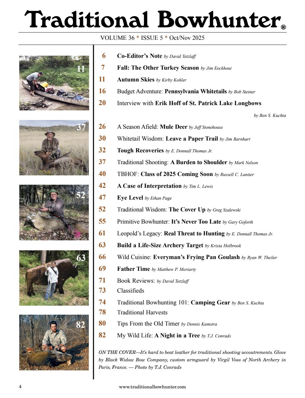 Traditional Bowhunter Magazine Preview Pages