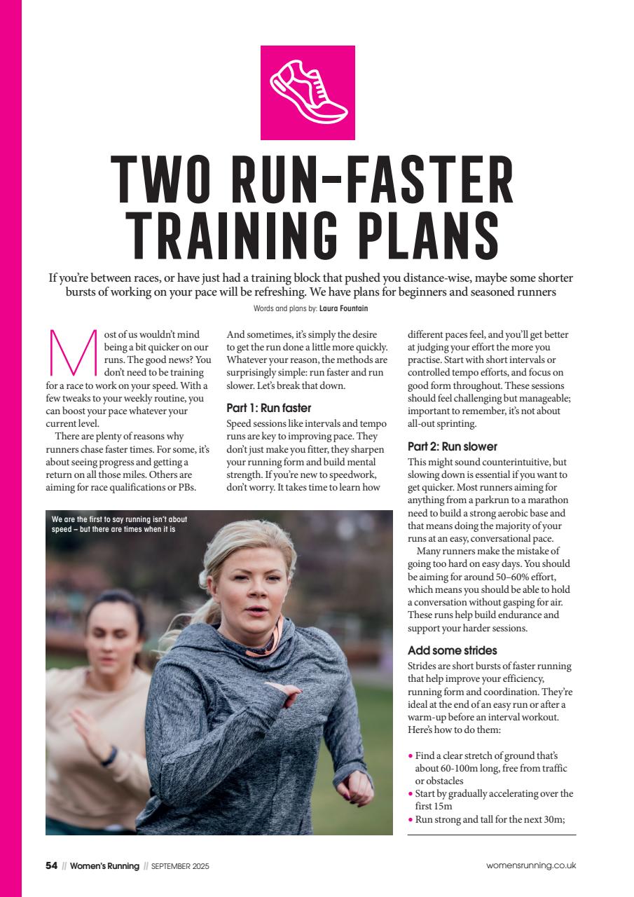 Women’s Running Preview Pages