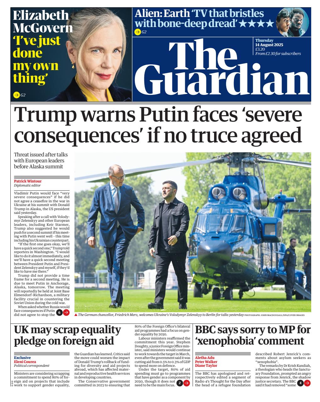 The Guardian Newspaper Preview Pages