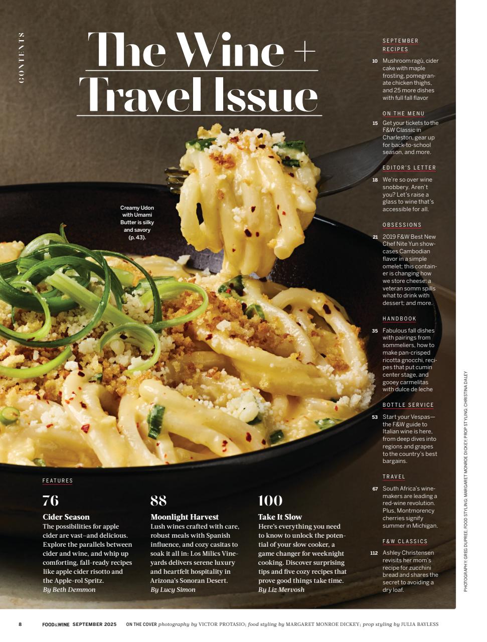 Food & Wine Preview Pages