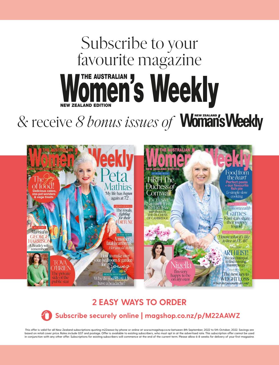 Australian Women's Weekly NZ Preview Pages
