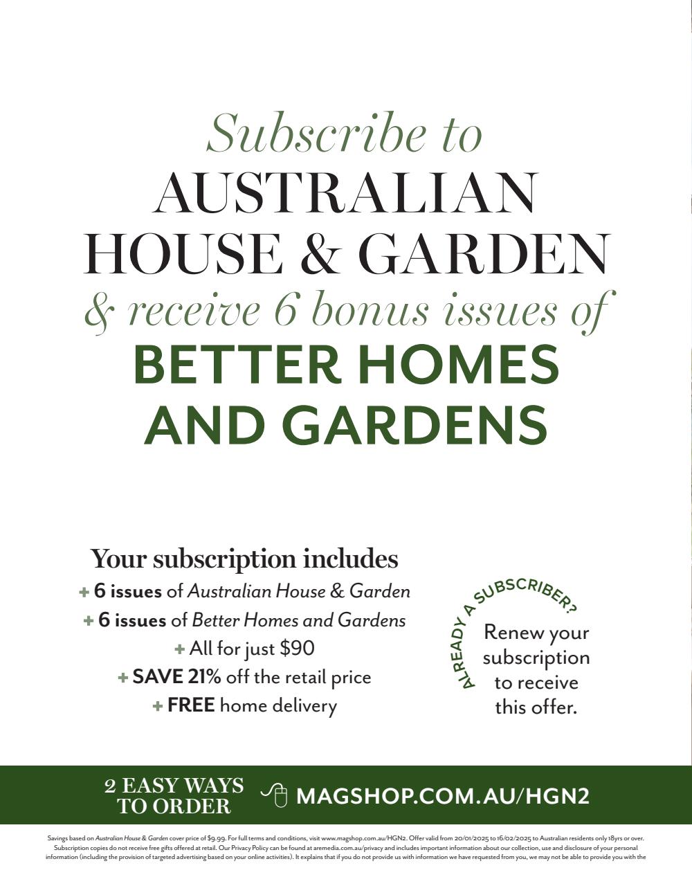 Australian House and Garden Preview Pages