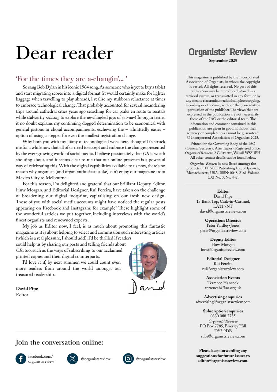 Organists' Review Preview Pages