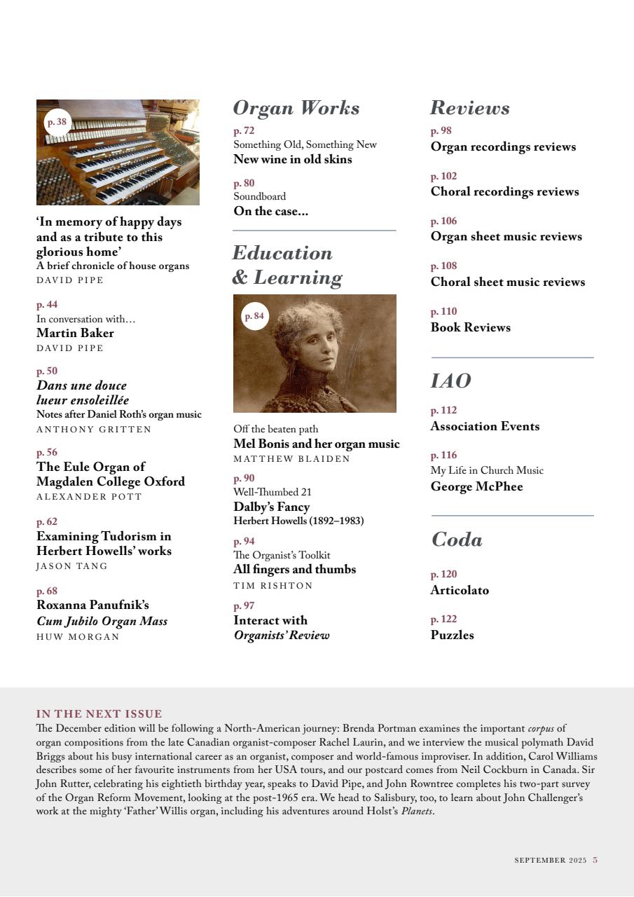 Organists' Review Preview Pages