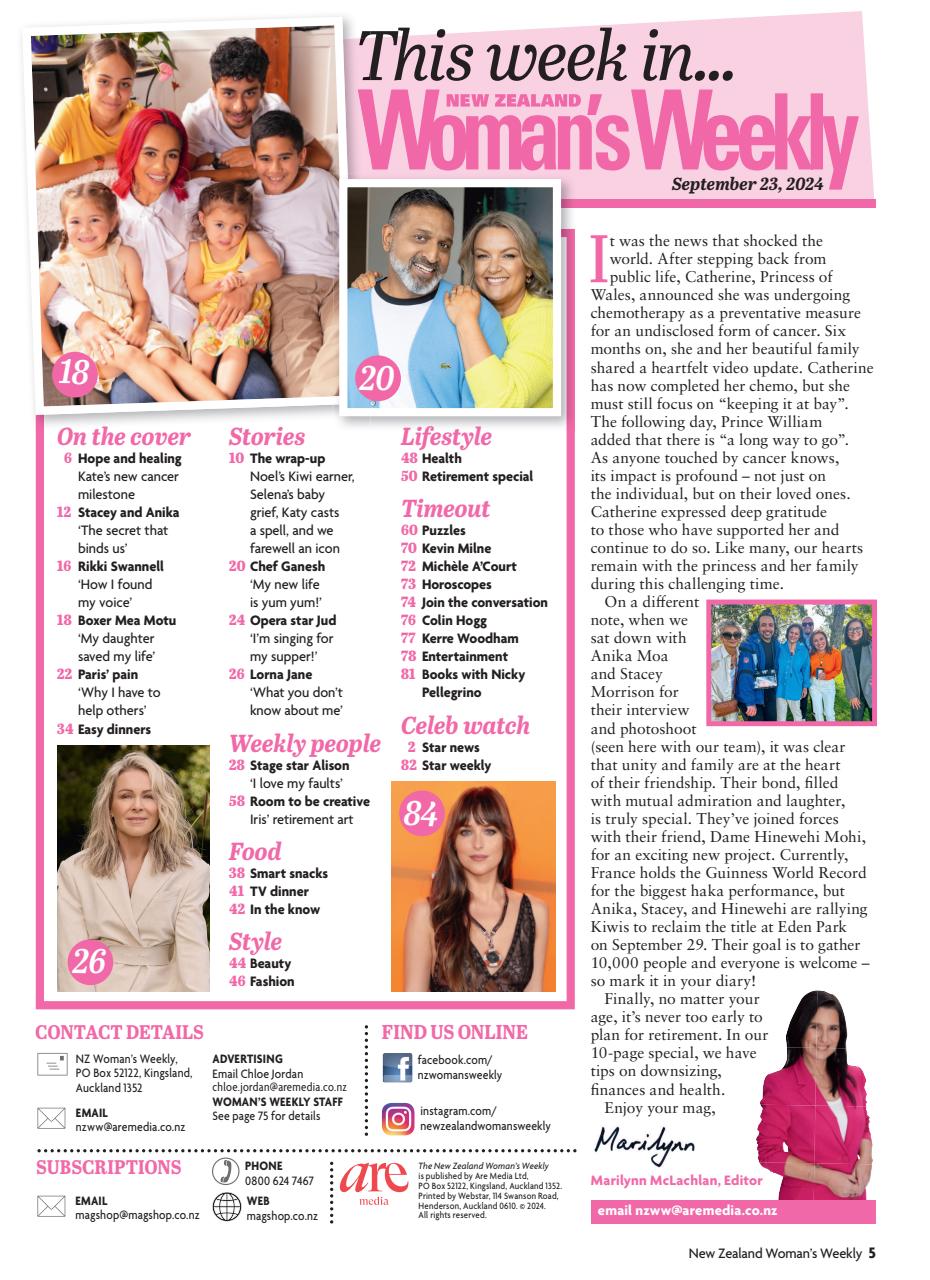 NZ Woman's Weekly Preview Pages