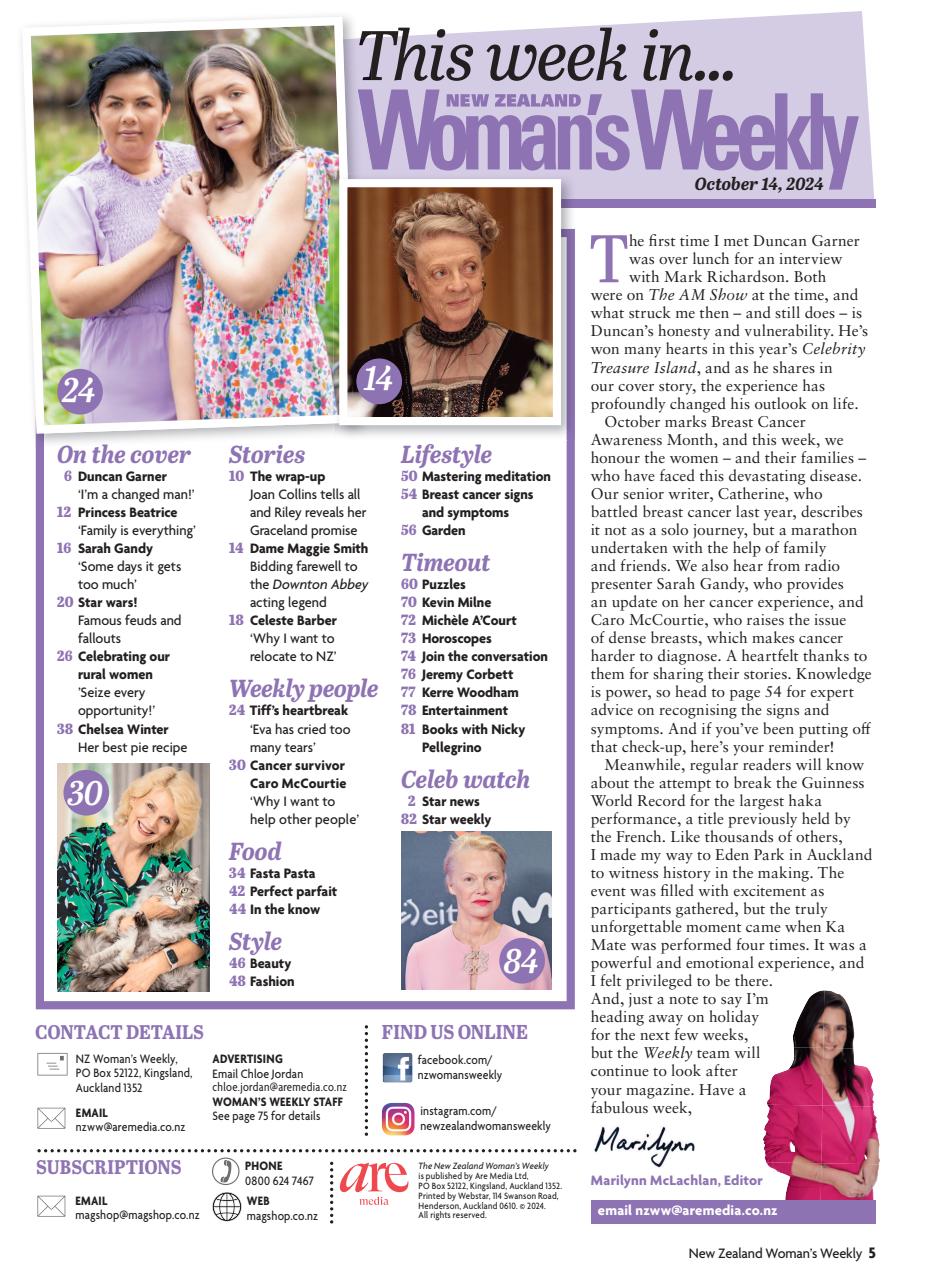 NZ Woman's Weekly Preview Pages