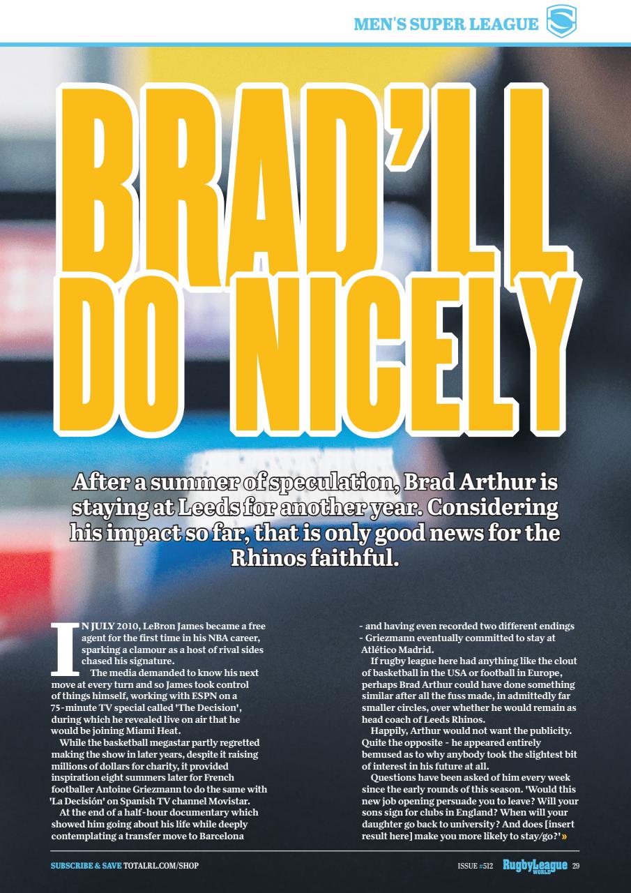 Rugby League World Preview Pages