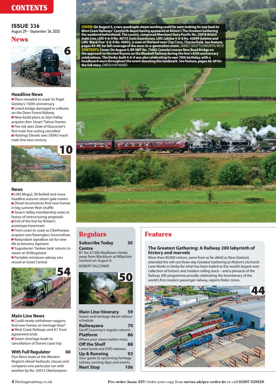 Heritage Railway Preview Pages