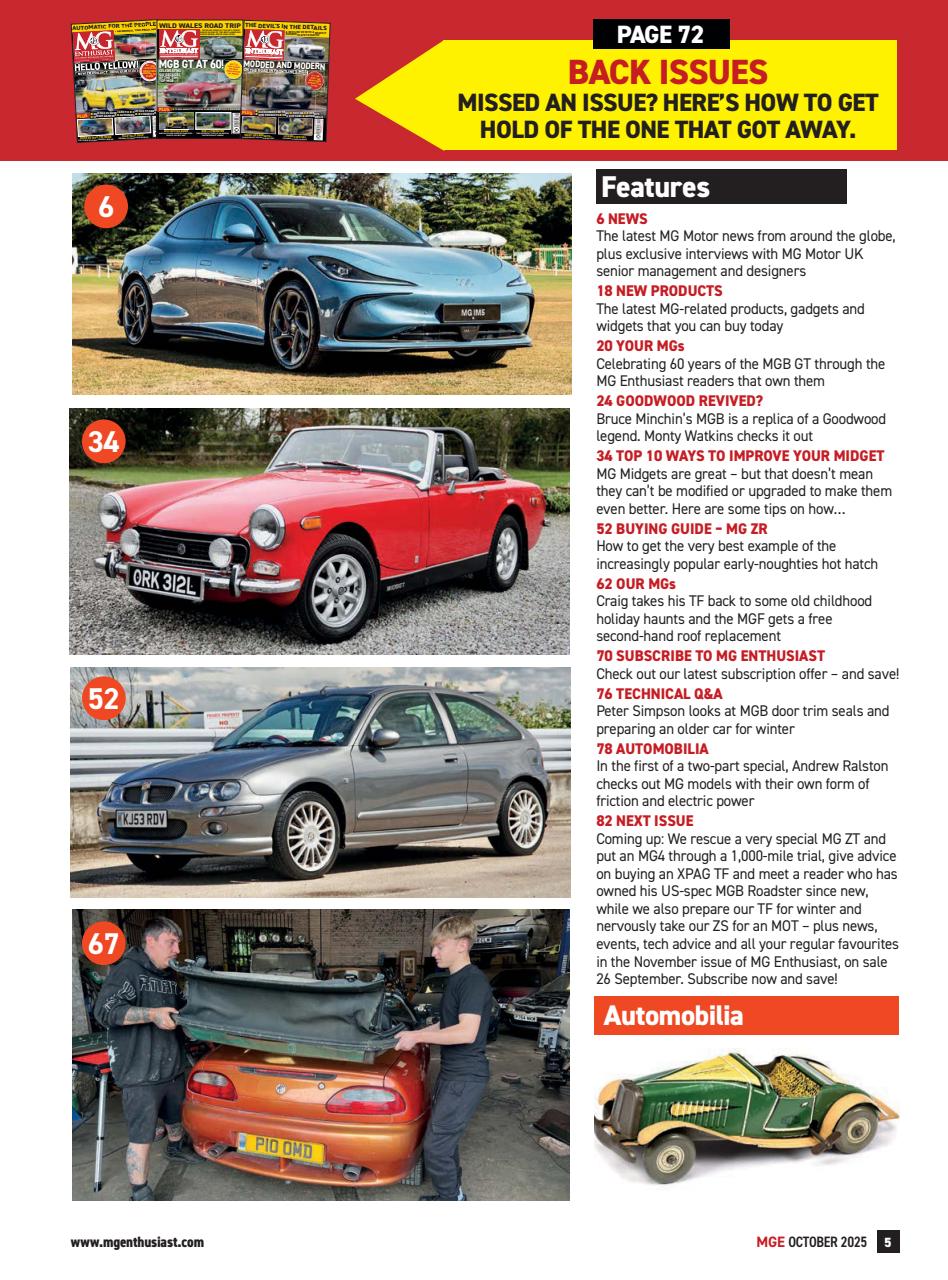 MG Enthusiast Preview Pages
