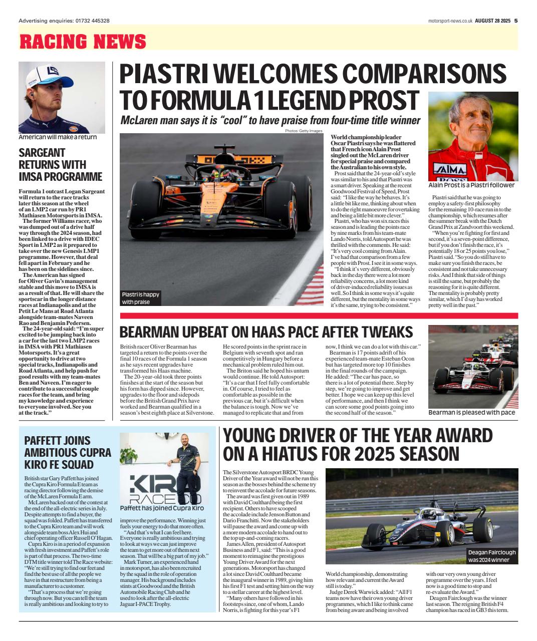 Motorsport News Preview Pages