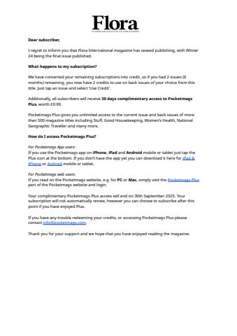 Flora International issue Important Information