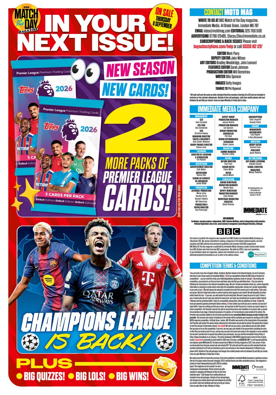 Match of the Day Preview Pages