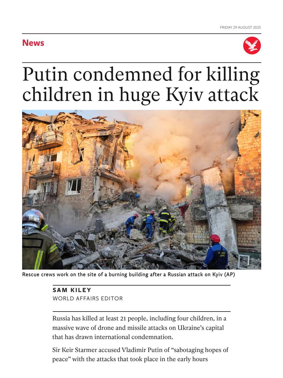 The Independent Daily Edition Newspaper Preview Pages