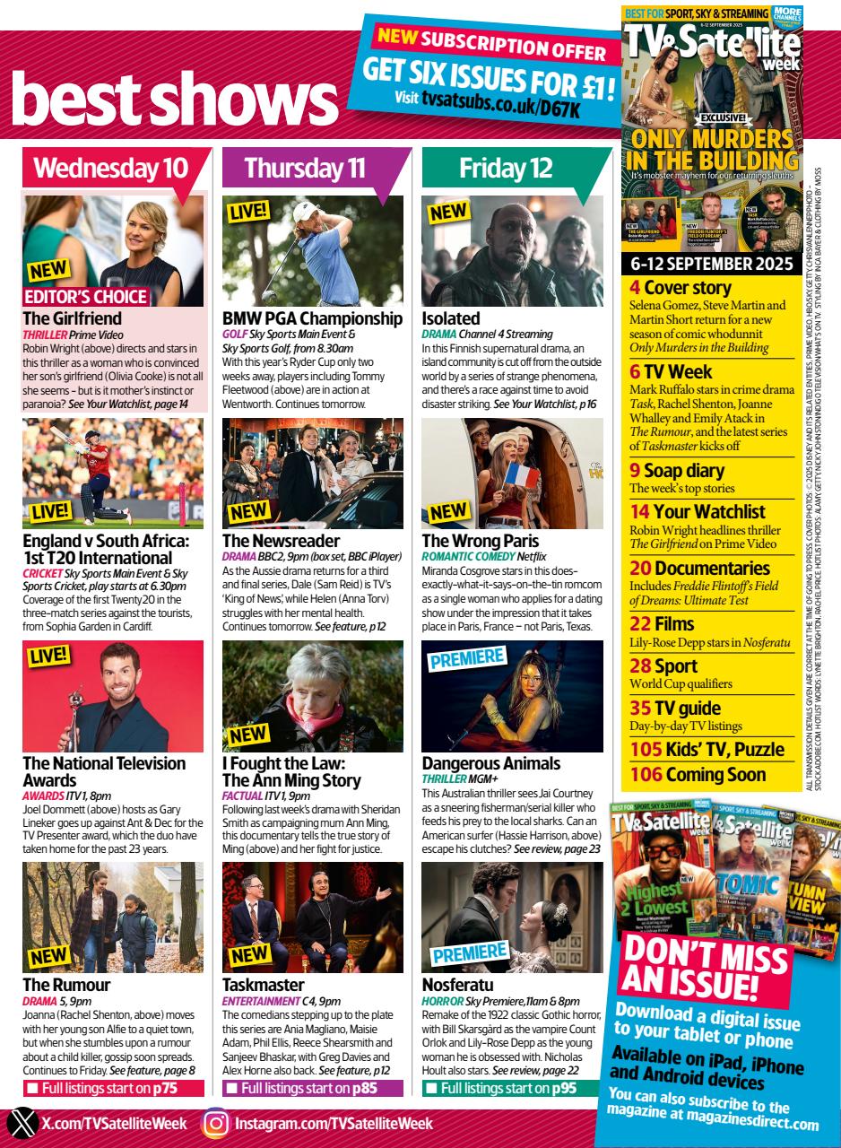TV & Satellite Week Preview Pages
