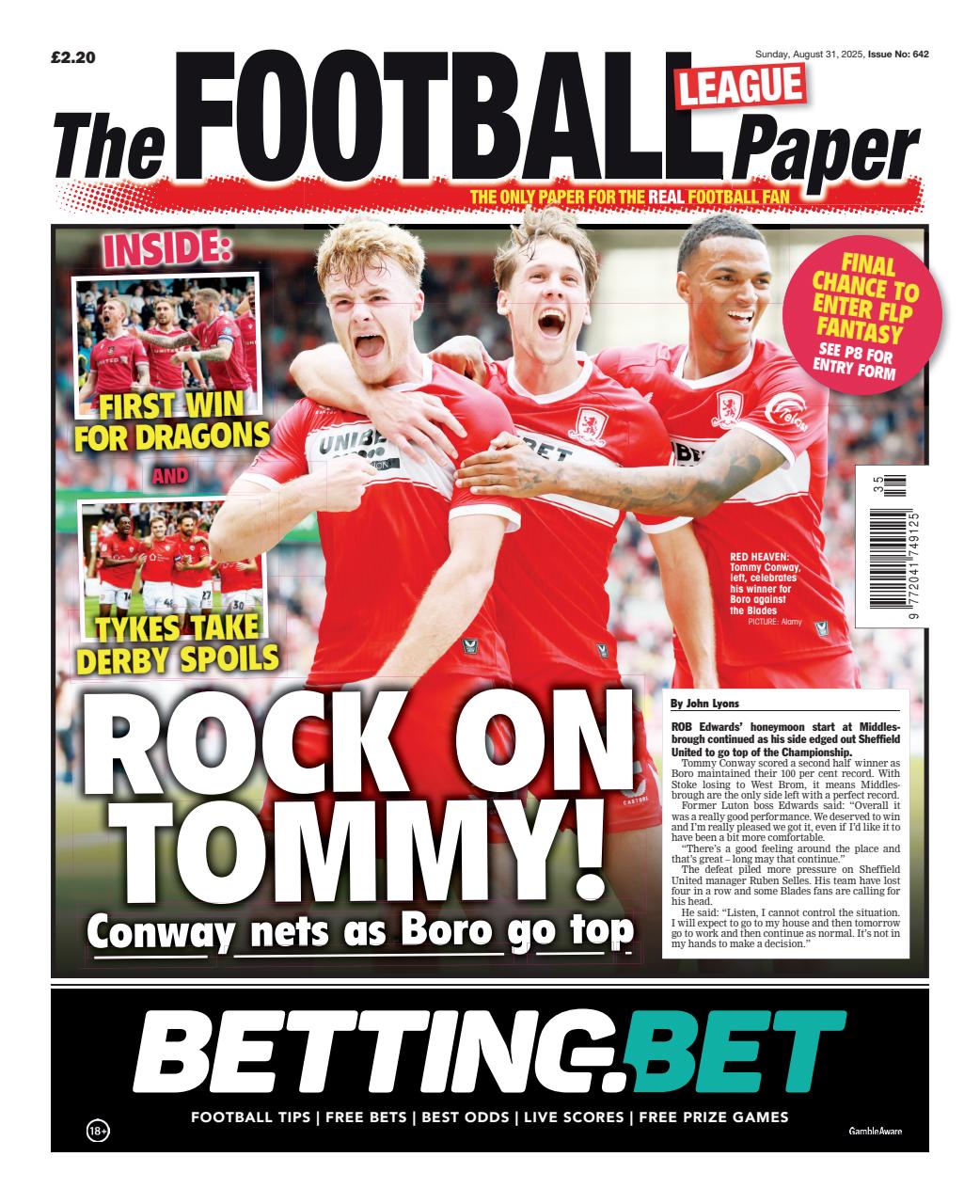 The Football League Paper Preview Pages