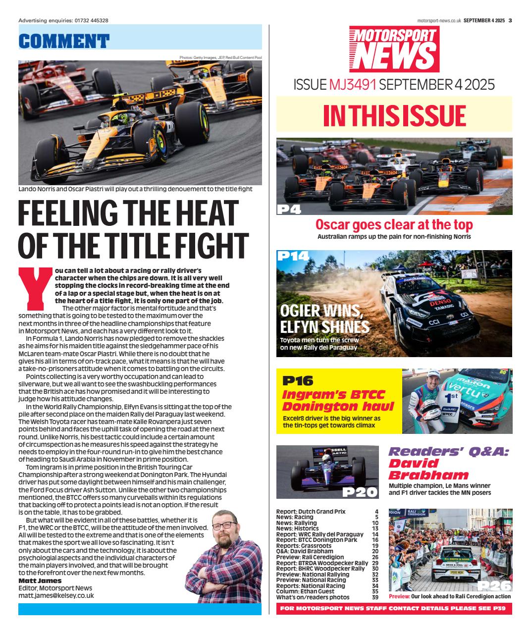 Motorsport News Preview Pages