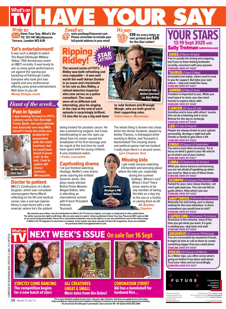 What's on TV Preview Pages