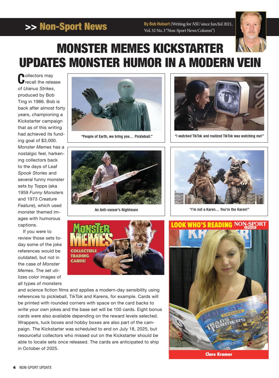 Non-Sport Update Magazine Preview Pages