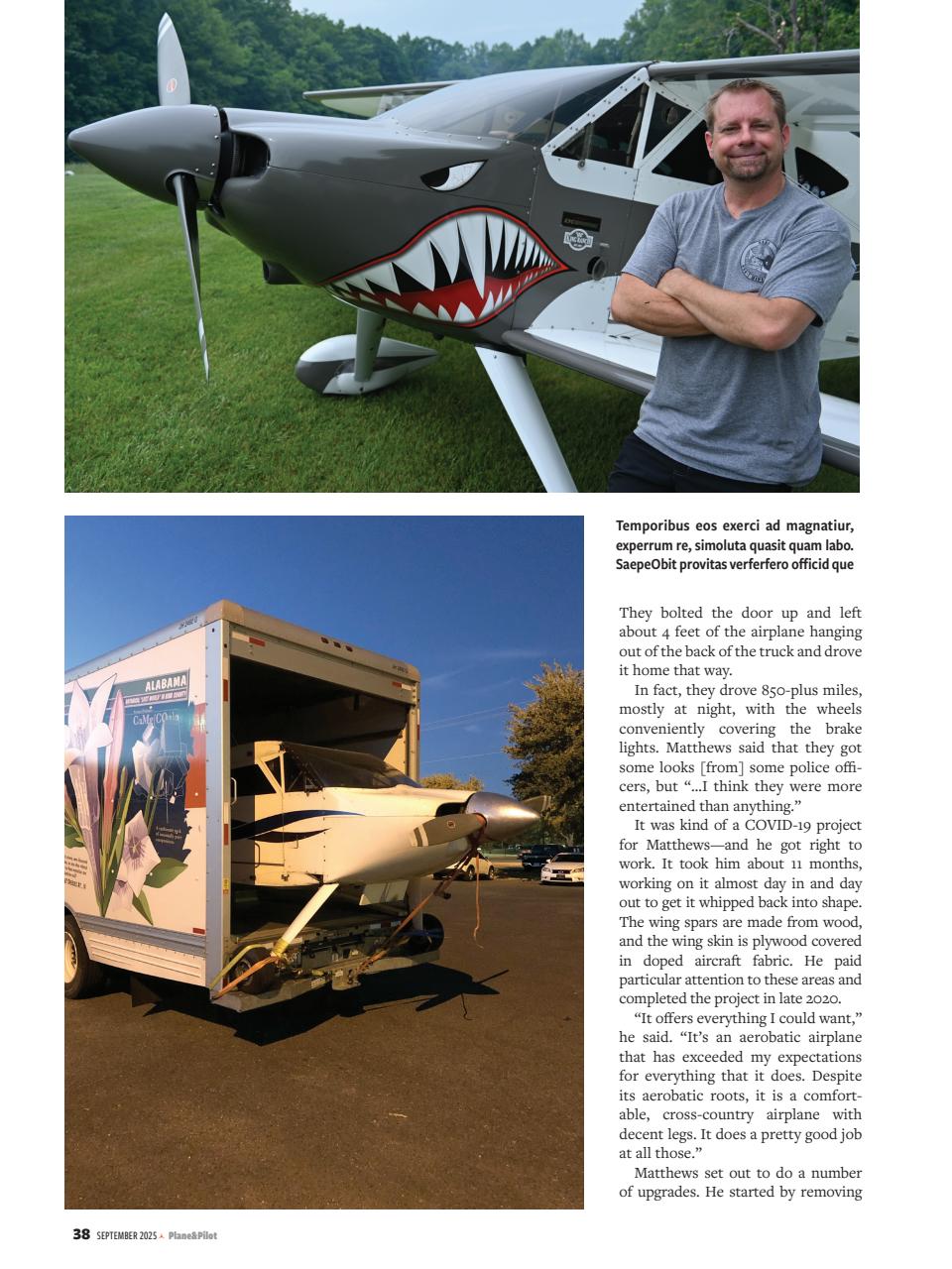 Plane & Pilot Preview Pages