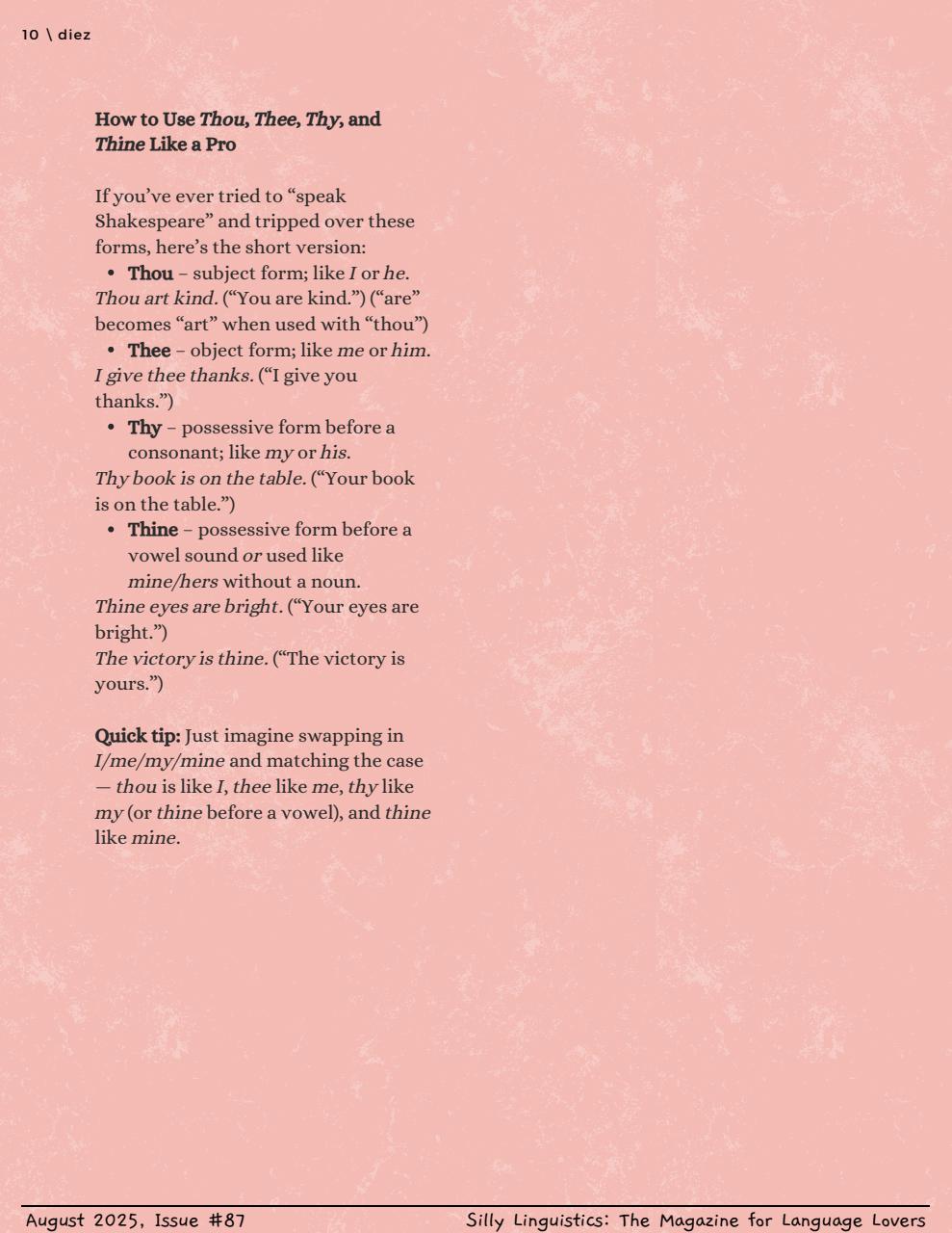 Silly Linguistics Preview Pages