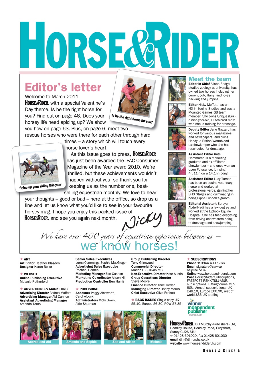 Horse&Rider Magazine - UK equestrian magazine for Horse and Rider Preview Pages