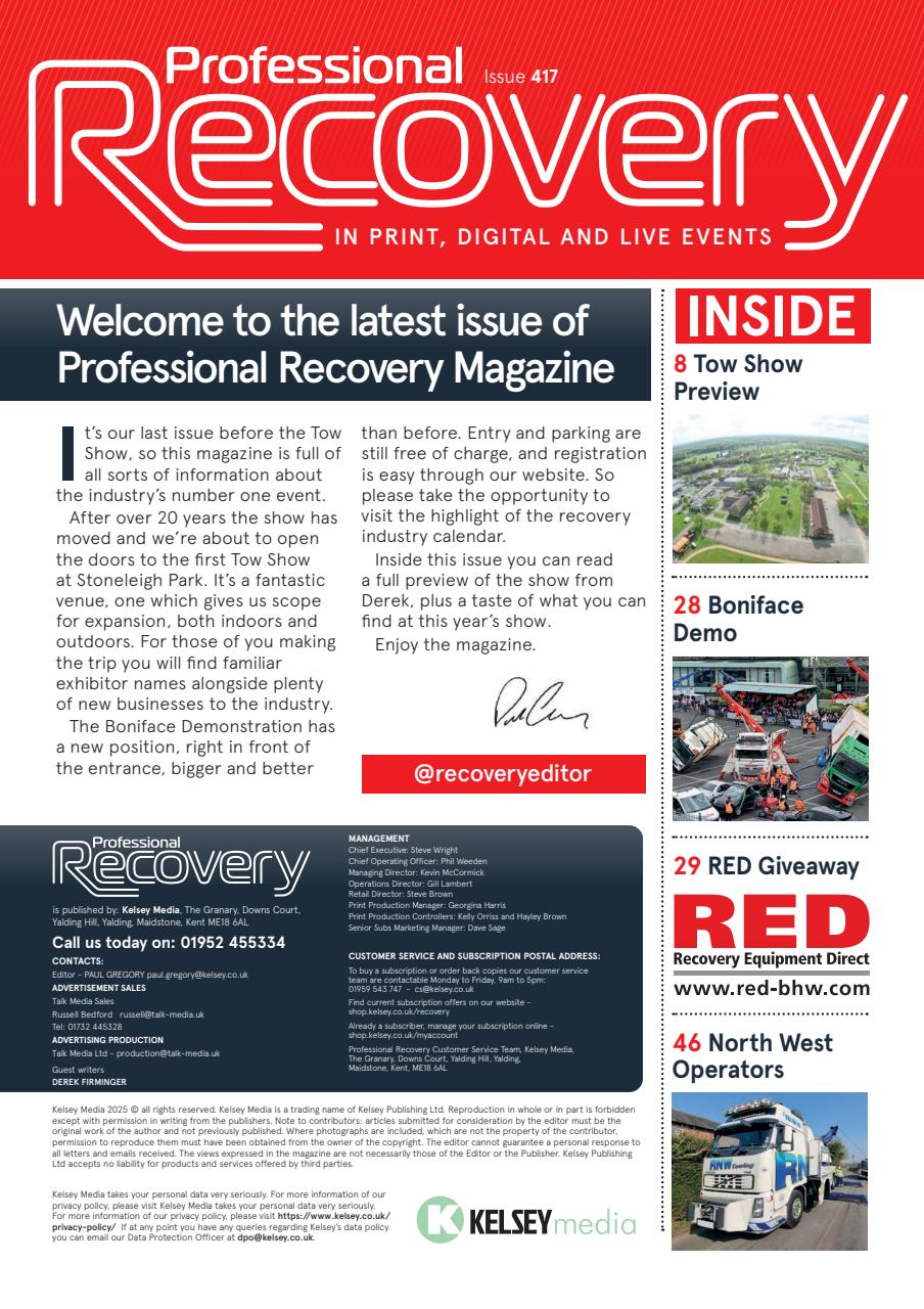 Professional Recovery Magazine Preview Pages
