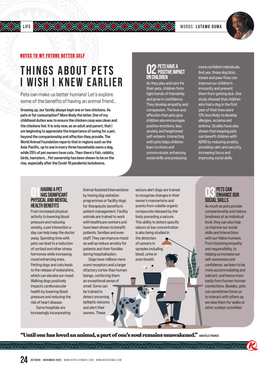 MSAFIRI – Kenya Airways Inflight Preview Pages