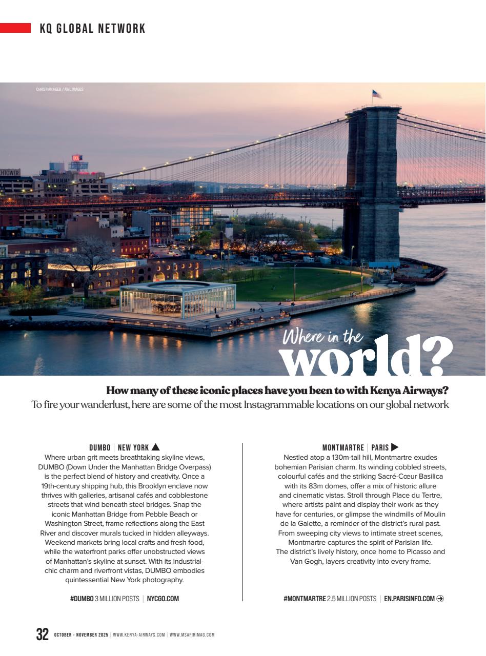 MSAFIRI – Kenya Airways Inflight Preview Pages