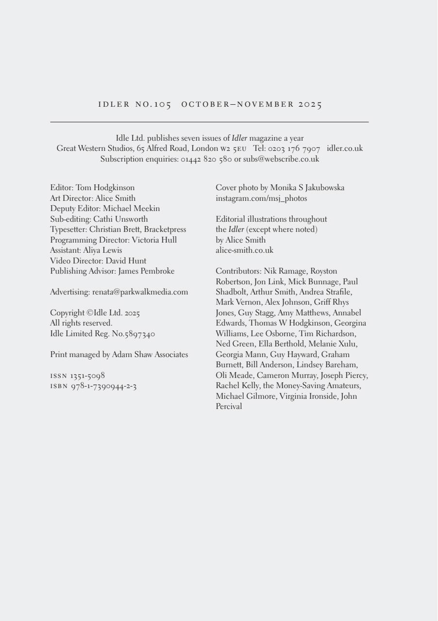 The Idler Magazine Preview Pages