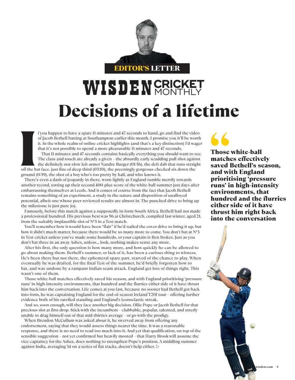 Wisden Cricket Monthly Preview Pages