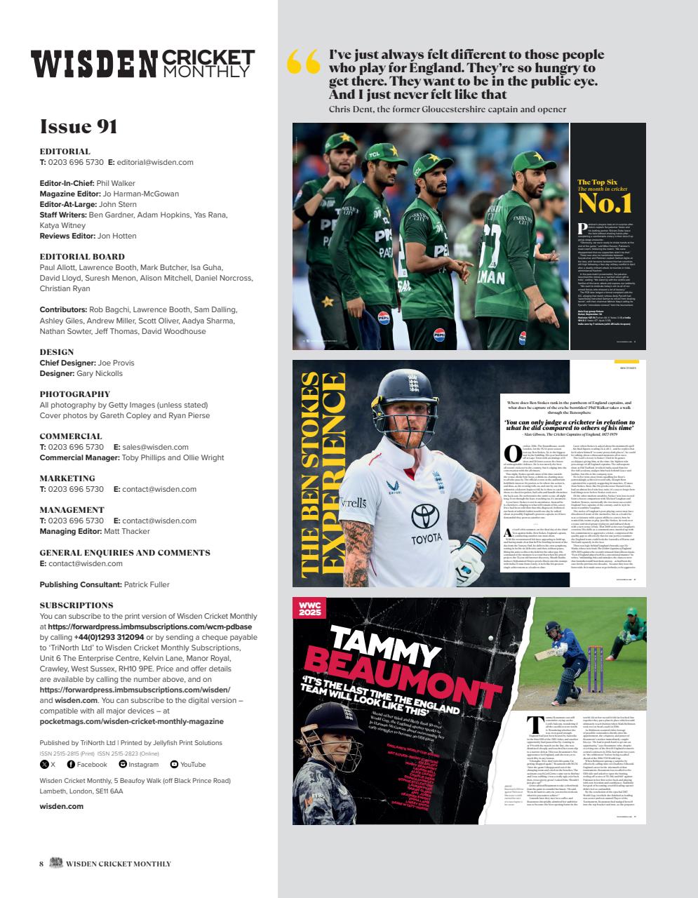 Wisden Cricket Monthly Preview Pages