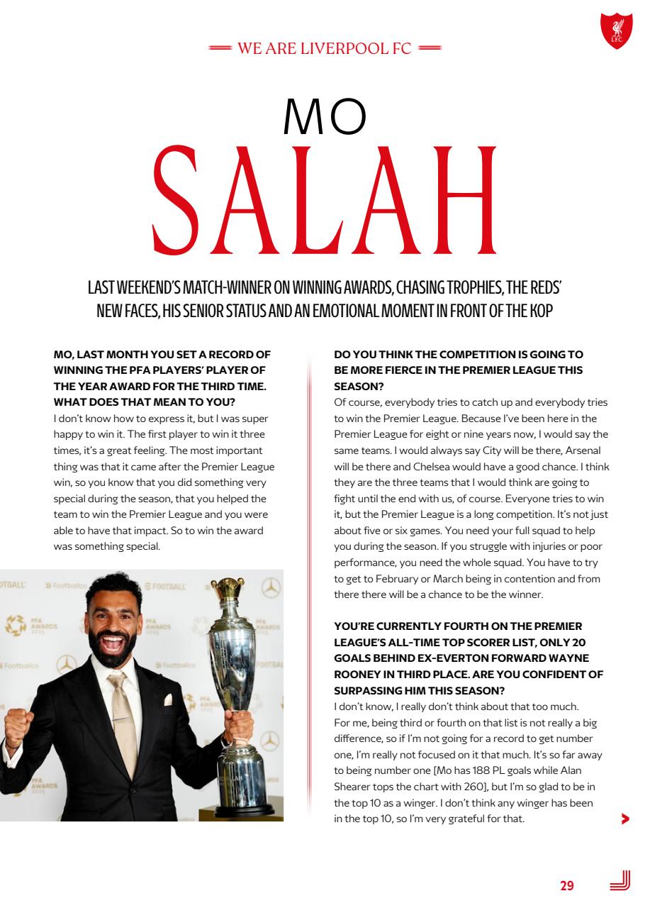 Liverpool FC Programmes Preview Pages